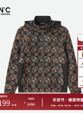 【可拆卸连帽】CNC男装奥莱满印花版LOGO休闲夹克轻奢夹克外套男