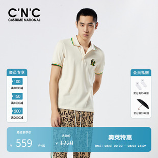 翻领短袖 CNC男装 轻奢修身 奥莱针织刺绣商务POLO衫 T恤 男春夏新品