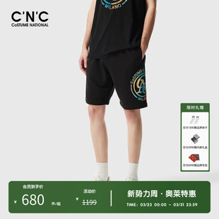 男夏季 奥莱印花五分裤 CNC男装 轻奢休闲运动短裤 立体发泡印花