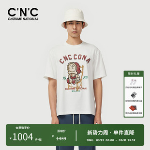 T恤男夏季 奥莱潮玩公仔短袖 CNC男装 圆领宽松休闲上衣 100%棉