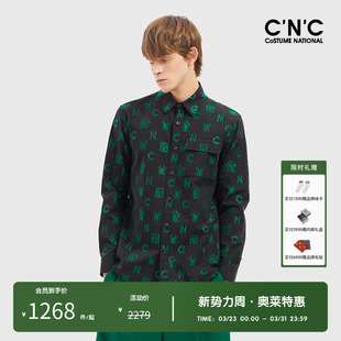 羊毛混纺提花衬衫 CNC男装 秋冬新款 衬衫 外套潮流衬衣 奥莱老花长袖