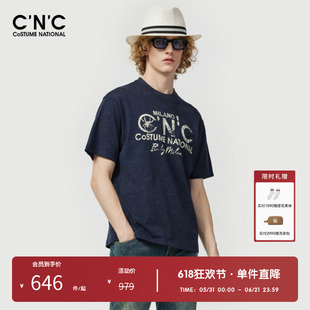 【100%棉】CNC男装奥莱蜡染宽松短袖男夏季新款轻奢简约潮流t恤