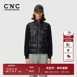 CNC男装奥莱新款男士轻薄保暖羽绒马甲冬季黑色白鸭绒背心外套