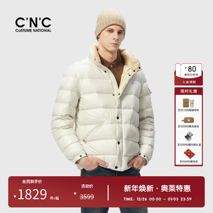 印花翻领光面羽绒服新款 男士 鸭绒保暖外套 奥莱冬季 CNC男装