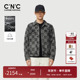 CNC男装 奥莱满身LOGO提花潮流复古丹宁秋冬棉布牛仔夹克外套男