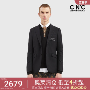 CNC男装 外套男 品牌字母logo绣花羊毛西装 奥莱outlets春秋新款