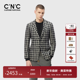 休闲西装 单排扣商务正装 奥莱千鸟格绵羊毛西服外套男新款 CNC男装