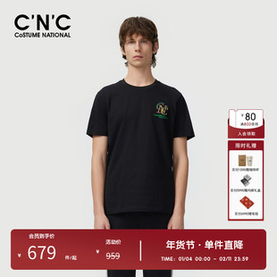 【凉感系列】CNC男装奥莱轻奢印花休闲短袖夏季新款男士半袖T恤