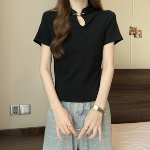 ELOF202#实拍 实价40支纯棉210克(92棉/8氨纶)短袖T恤女改良中