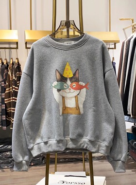 ELOF5320# 官图 实价 华棉复合-薄款310g加绒400g 圆领卫衣女秋冬