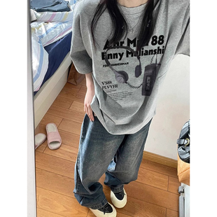 ELOF01206# 官图 21支纯棉210克(100%棉)国潮美式oversize短袖t