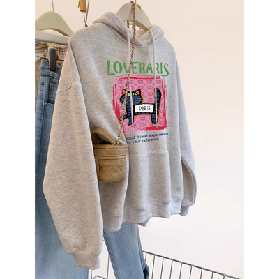 ELOF7041# 官图 实价 仿棉华棉复合-薄款310g加绒400g 连帽卫衣女