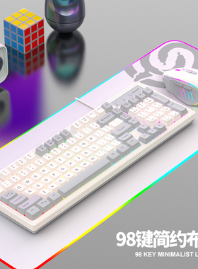 蝰蛇KM800 有线键盘鼠标套装笔记本电脑家用办公游戏发光机械手感