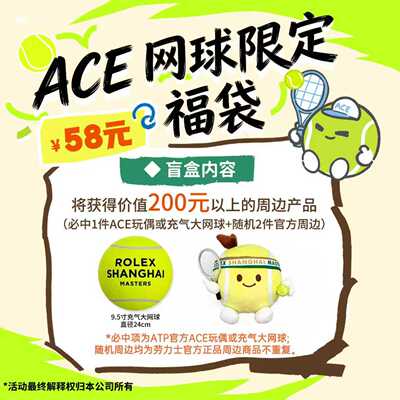 ATP劳力士大师赛官方周边回馈盲盒 限量惊喜周边 超值福袋盲盒