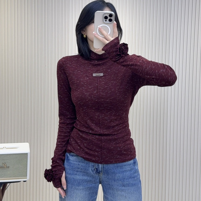 时尚气质高级感半高领棉绒打底衫
