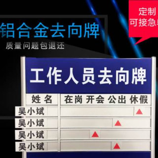 定制铝合金工作人员去向牌办公岗位指示牌可更换员工告知牌科室牌