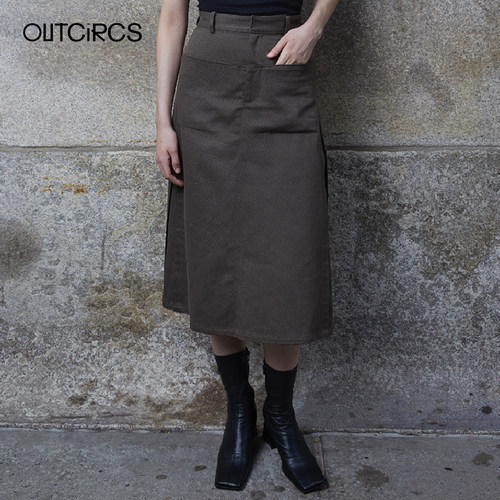 OUTCiRCS中长款A字简约半身裙