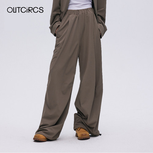 OUTCIRCS夏休闲裤长裤抽绳阔腿裤