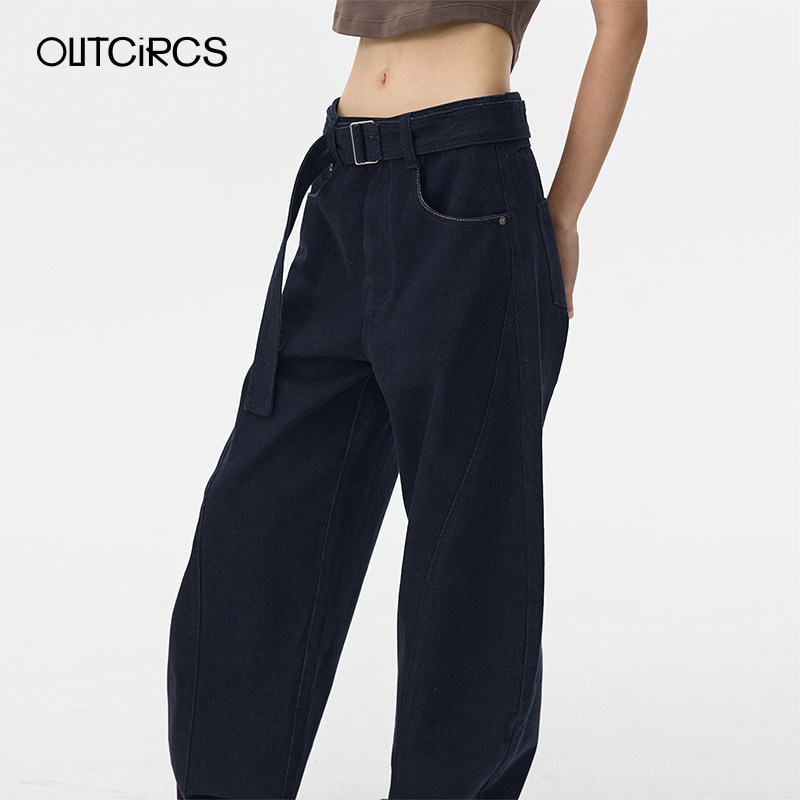 OUTCiRCS25SS系带原色弯刀牛仔裤