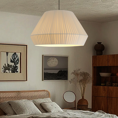 中古风餐厅吊灯侘寂风客厅卧室民宿灯手工编织布编灯具布艺吊灯罩