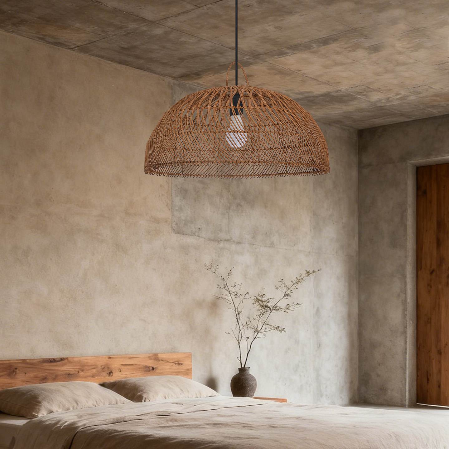 日式田园风藤编吊灯餐厅酒店民宿编织灯罩椭圆形侘寂风藤艺吊灯,家装灯饰光源,酒店/宴会厅/餐饮吊灯,淘宝优惠券,粉丝福利购,淘宝优惠卷