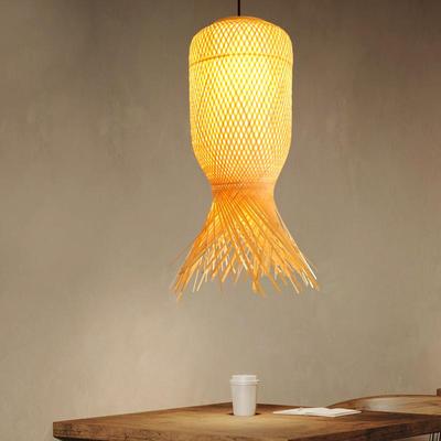 日式侘寂风竹编灯笼吊灯