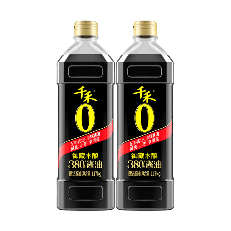千禾380天无糖特级生抽酱油1L