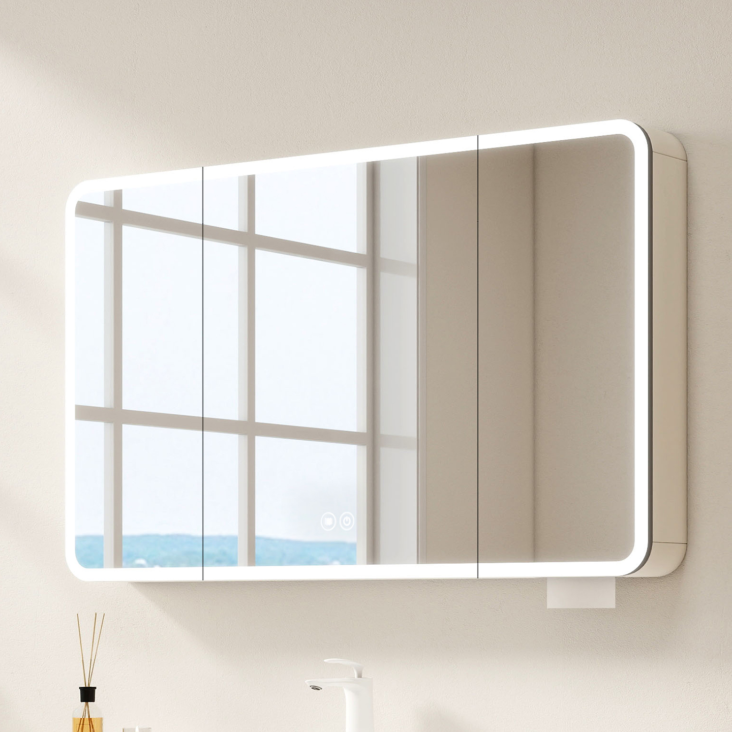 浴室镜柜挂墙式卫生间浴室镜洗手间镜子置物架收纳储物柜定制