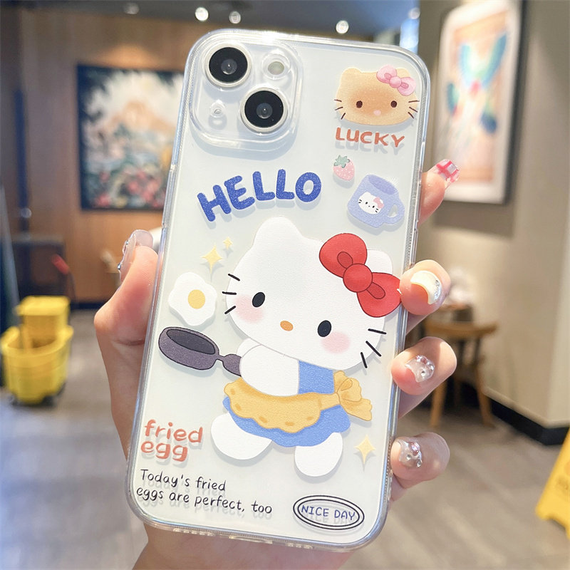 可爱煎鸡蛋kitty猫适用iPhone15手机壳苹果14promax新款13少女心12mini全包11硅胶16卡通17防摔8plus软壳7/6p,3C数码配件,手机保护套/壳,淘宝优惠券,粉丝福利购,淘宝优惠卷