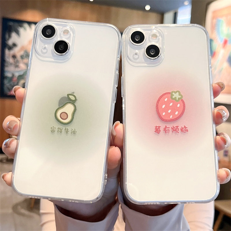 夏天新款水果适用苹果15promax手机壳iphone13草莓14plus西瓜12mini牛油果11透明17/xr软硅胶16渐变8p防摔7/6