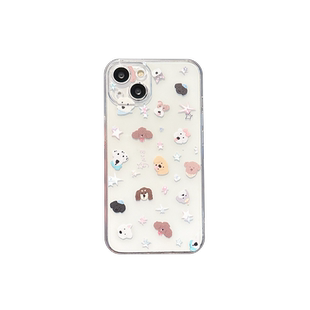 合照小狗手机壳适用iphone15苹果13promax情侣14plus可爱12mini新款11卡通17/xr小众16女8plus透明7全包6p套