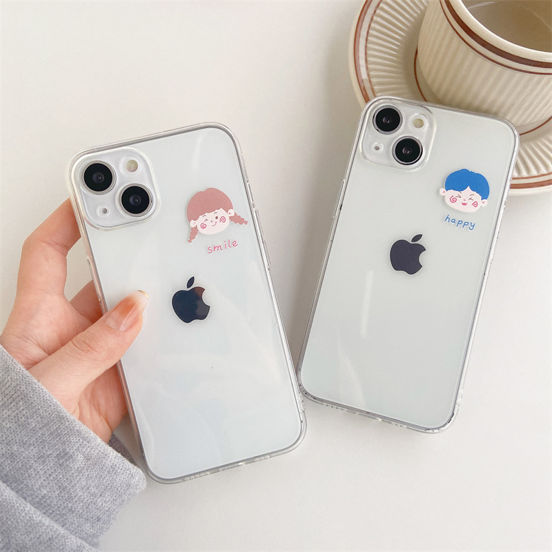 可爱硅胶苹果手机壳情侣