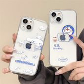 创意卡通哆啦A梦适用iphone14手机壳苹果13promax玉桂狗12情侣11女款 xr硅胶16全包8plus防摔7保护套15u软
