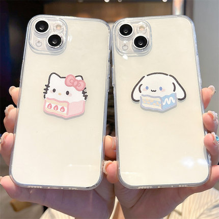 凯蒂猫玉桂狗适用iphone15手机壳14promax苹果13新款HelloKitty情侣12mini可爱11卡通17/xr透明16软胶8p套7/6