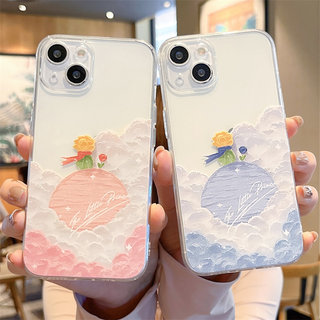 油画小王子适用iphone15手机壳苹果13promax新款14plus情侣12mini创意11透明xsmax软硅胶16女生8plus防摔7/6