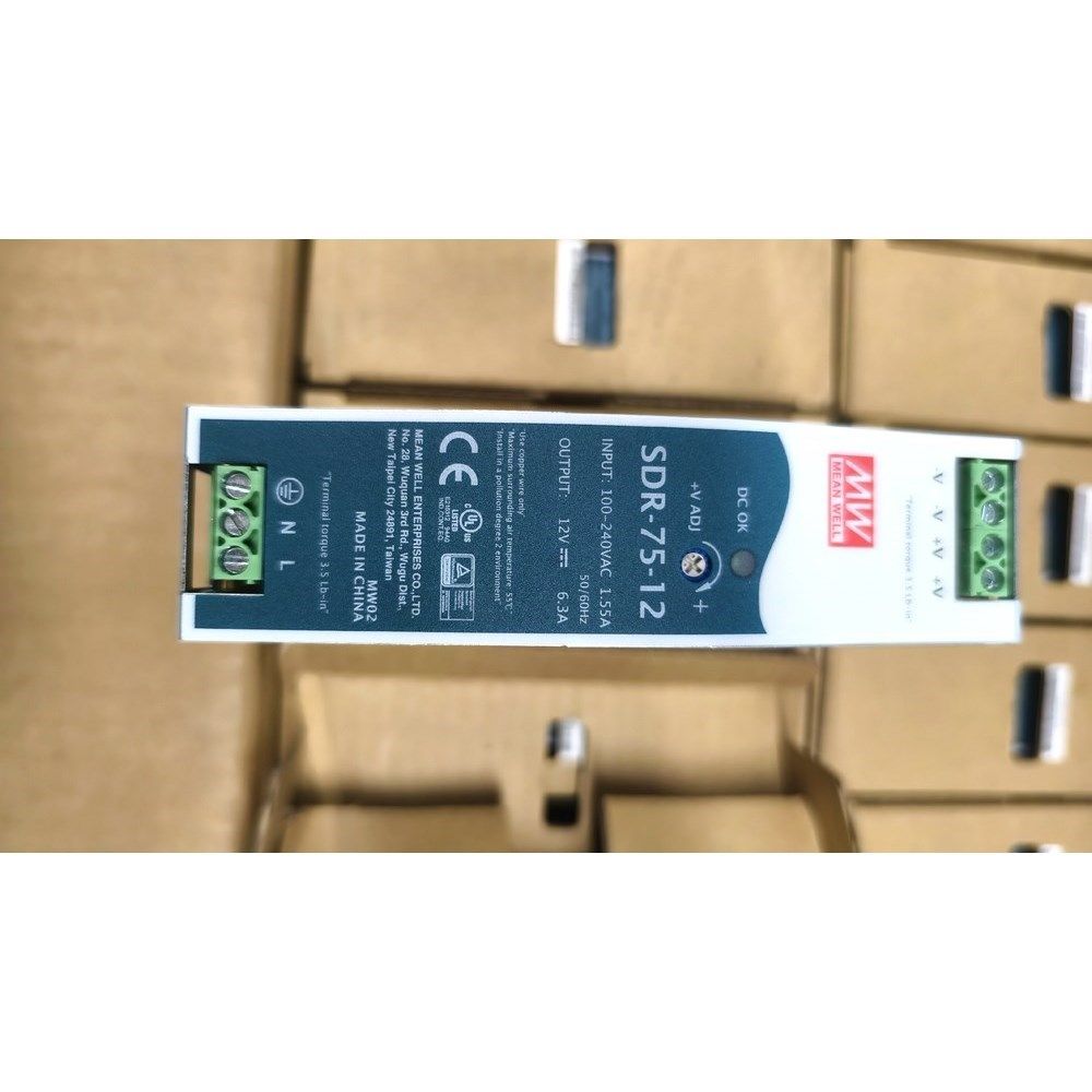 明纬电源SDR-75-1212V 6.3A75W导轨 议价