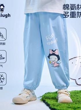 allolugh儿童新款童装女童裤子宽松时髦运动薄款长裤女宝宝夏季