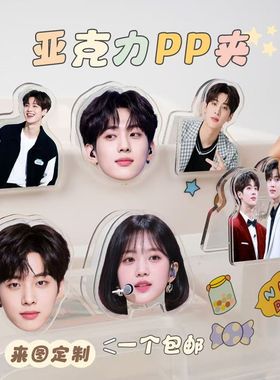 亚克力pp夹定制卡通创意明星周边毕设礼物便签夹应援物料滴胶王源