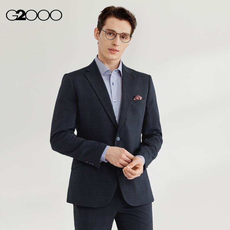 【透气】G2000男装2025商场同款舒适弹性高级感内里格纹西服