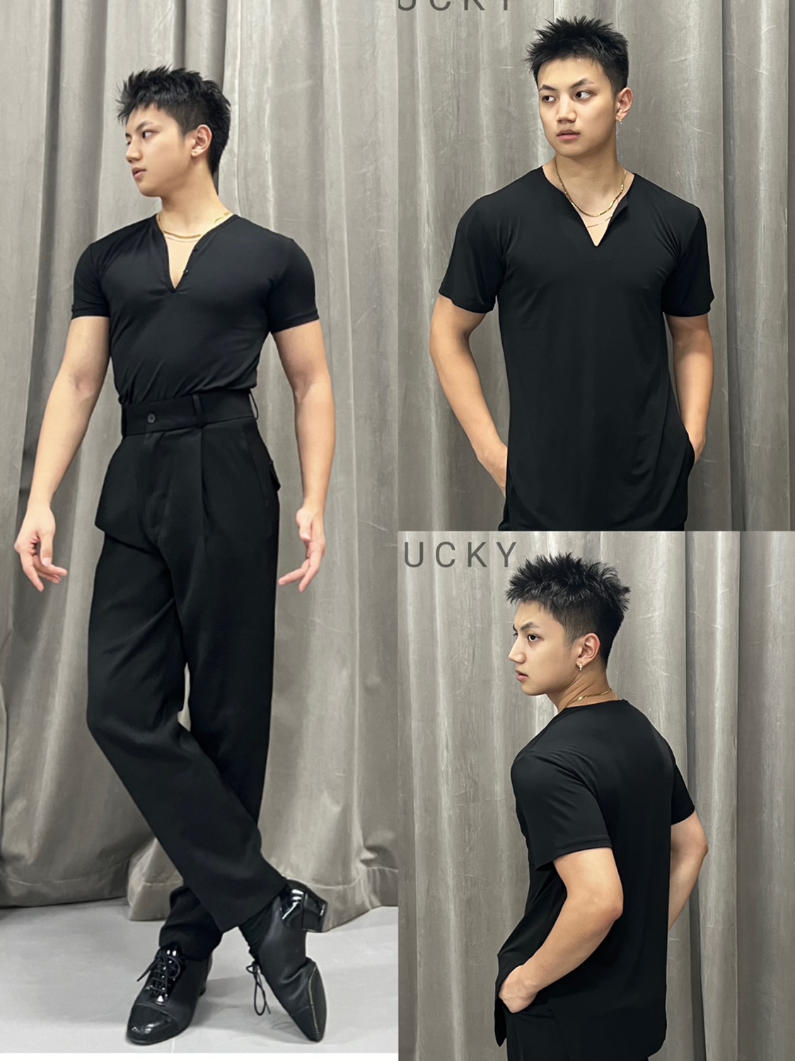 男士拉丁舞Lucky短袖上衣西装裤