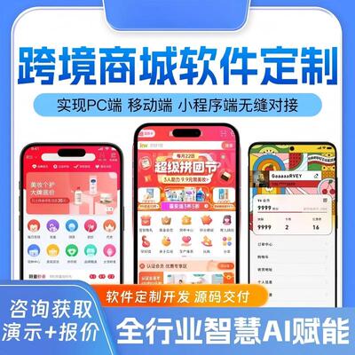 外贸跨境电商APP商城定制开发AI小程序购物系统零售分销源码制作