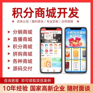 积分商城小程序H5分销返利拼团砍价秒杀app定制开发系统搭建