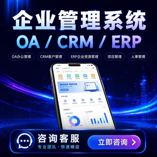 企业管理系统ERP定制进销存财务人事OA审批一体化平台开发搭建
