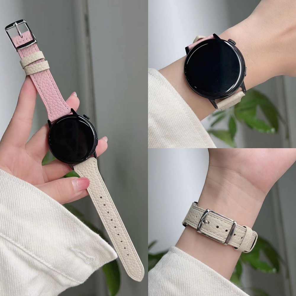 iwujiao适用fit2华为watch GT4 41mm真皮手表带Pro荣耀S2小米color华米gtr 3GTS一加vivo OPPOse三星Ticwatch