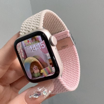 适用苹果手表表带apple iwatch s11 10 42mm 41mm 40 45编织尼龙