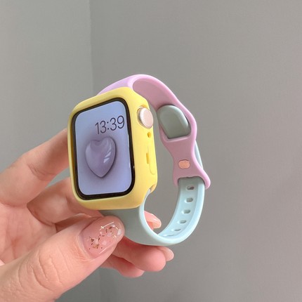 IWUJIAO适用苹果手表带运动女apple iwatch s10 9 8 7 5 4 3 2 1 6 se 38 42mm 44mm 41mm 40 45mm硅胶49mm