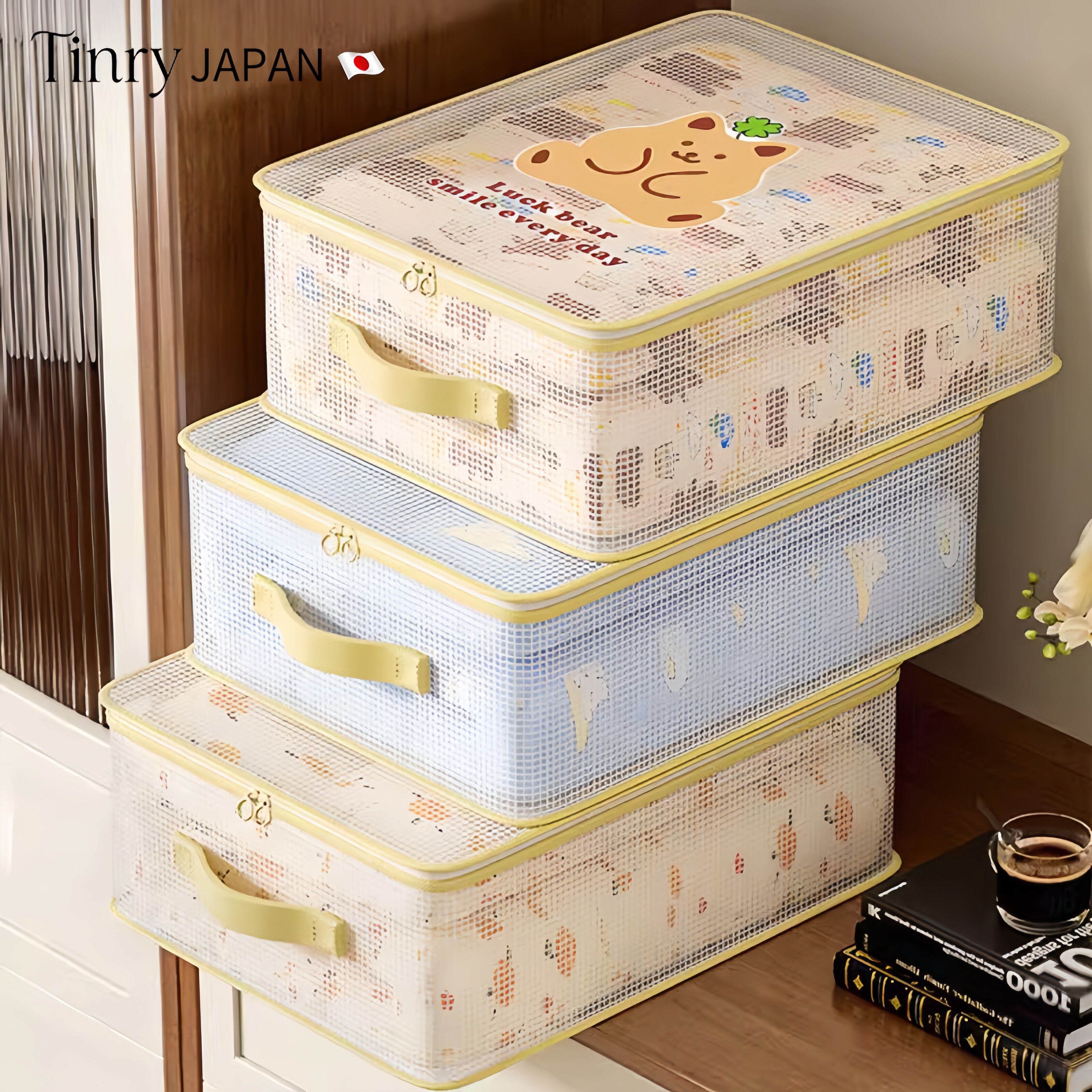 日本四件套收纳袋卡通床品专用透明可视床单被罩防尘换季装夏凉被