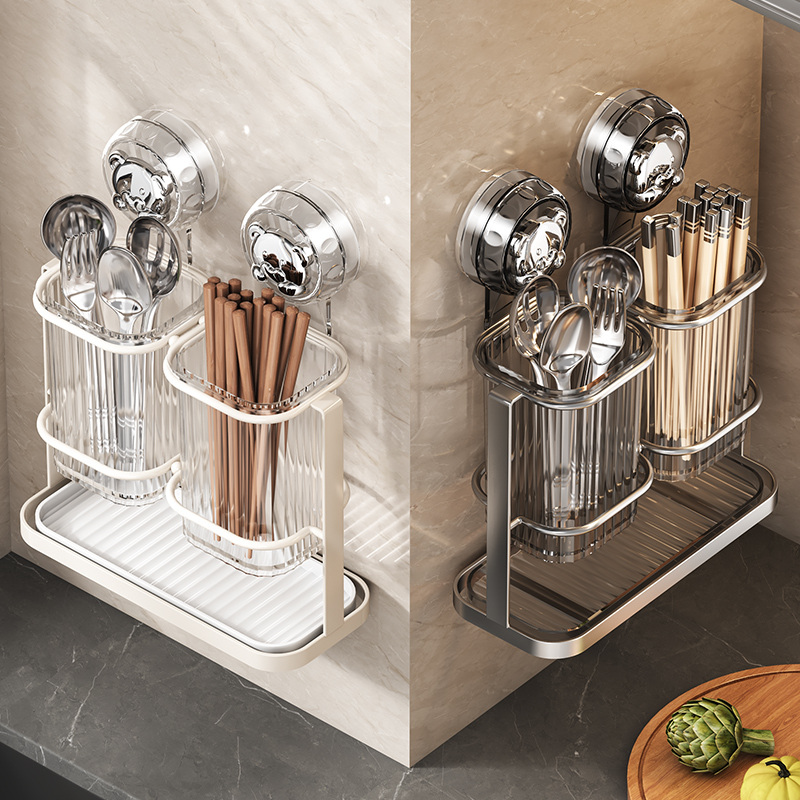 【2025新款】日本吸盘筷子筒壁挂