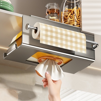 【掉落包赔】省空间橱柜纸巾架