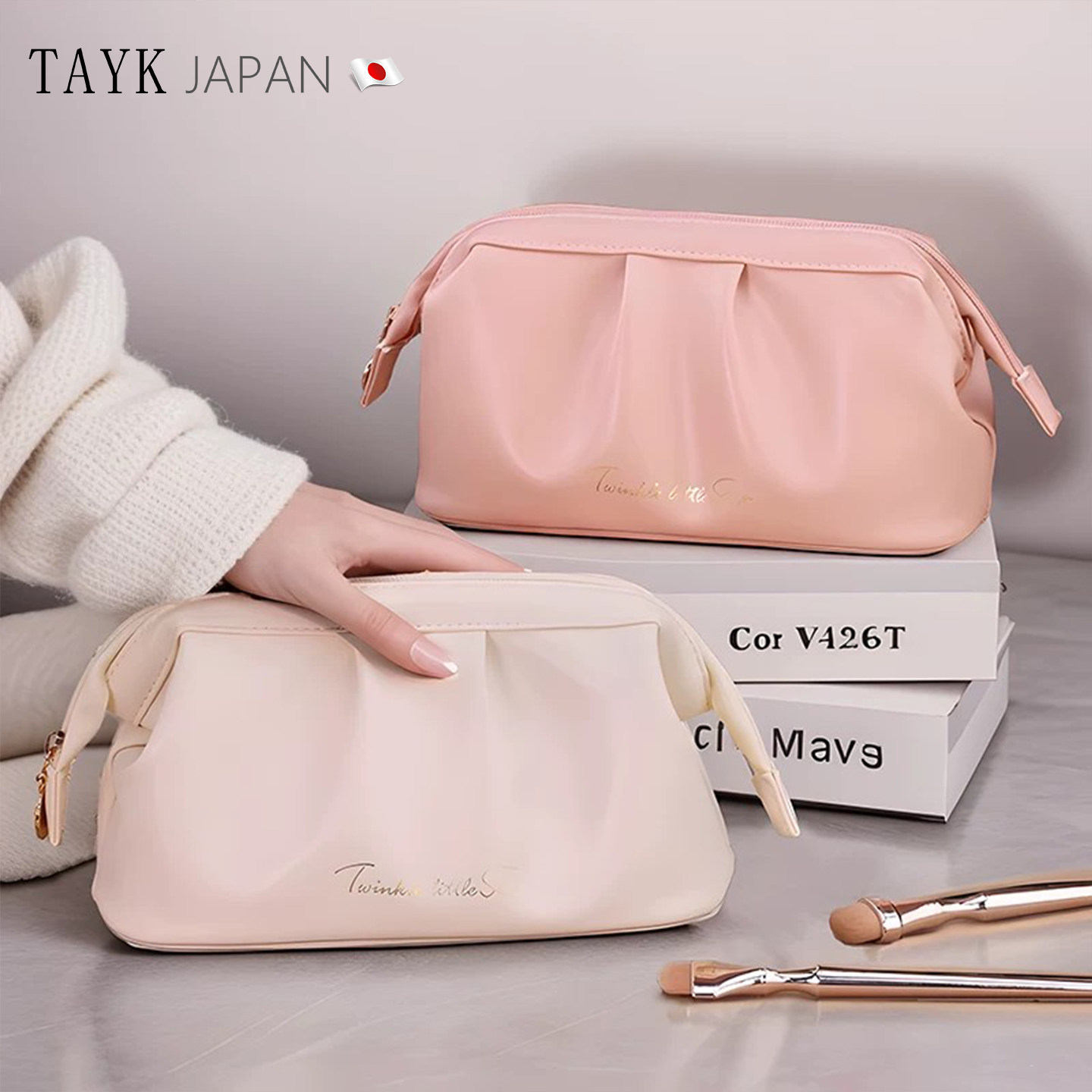 日本TAYK化妆包女大容量2026新款高端化妆品收纳包轻奢便携洗漱包